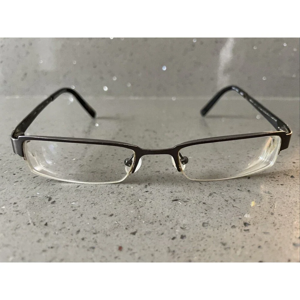 Caravelle By Bulova Ghent Eyeglasses Frames ONLY Dark Gunmetal Brown 50-19-140